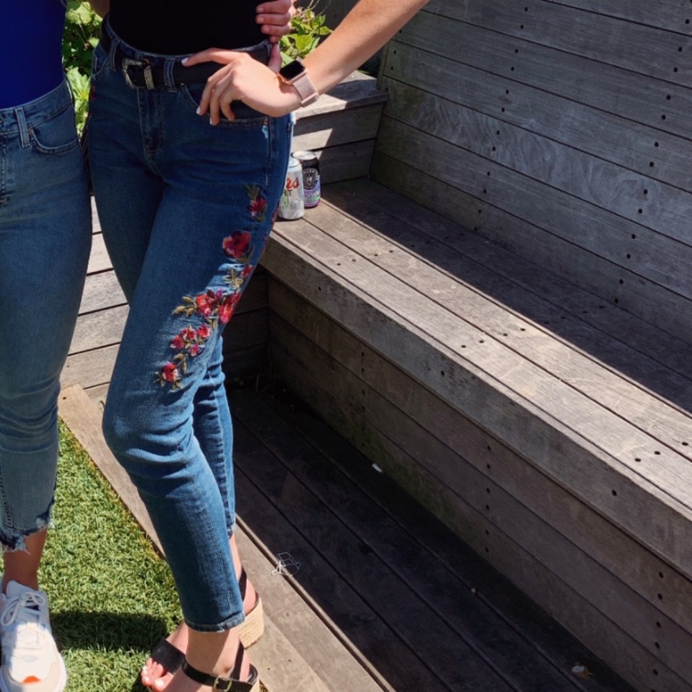FLORAL SKINNY JEANS